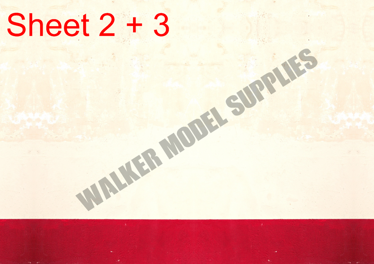 1:18 Scale Garage Marble Floor Decal - Peel & Apply - 3xA4 Sheets For Model Car Dioramas