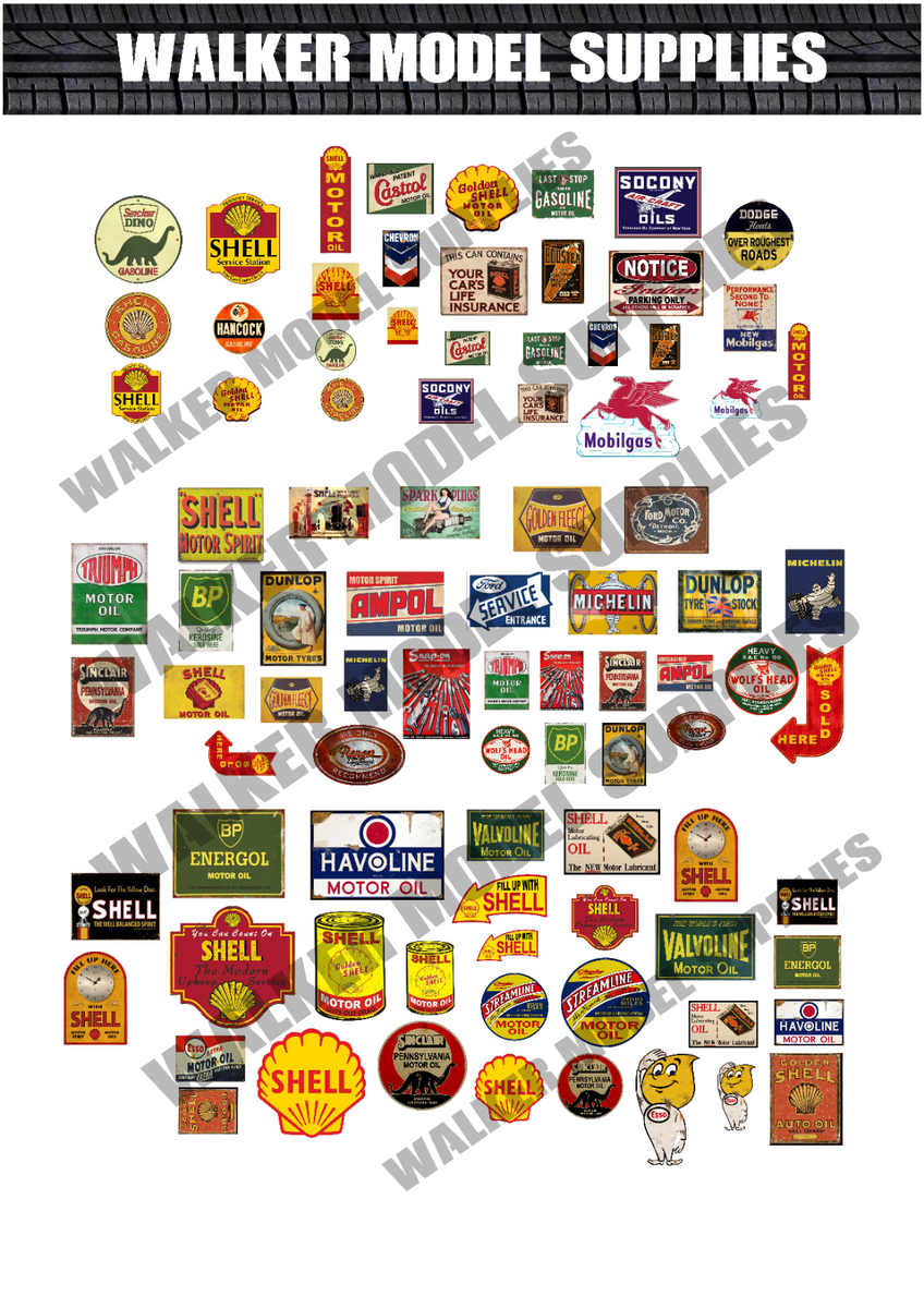 1/35 Scale Pre-Cut WW2 American Building Advertisement Posters / Signs