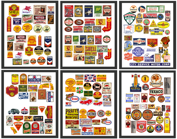 1:18 Scale Vintage Garage signs