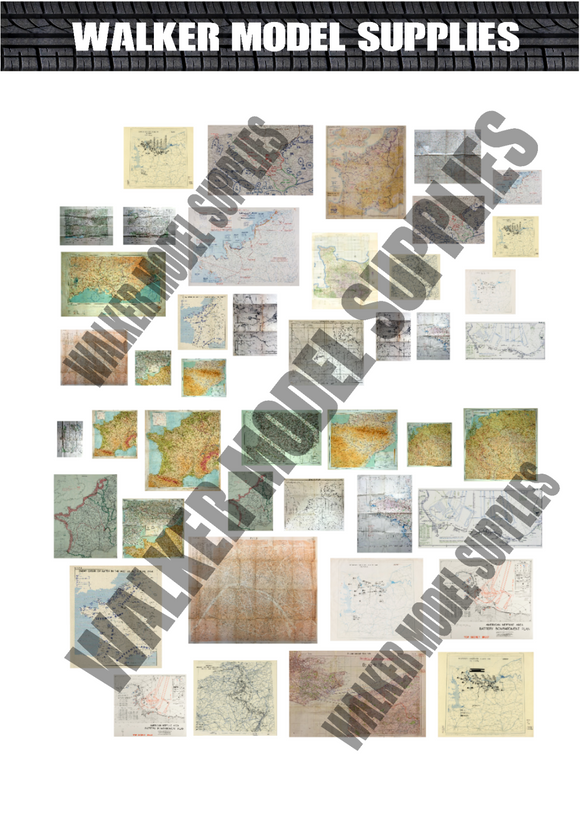 1:35 scale pre cut WW2 maps of France decals