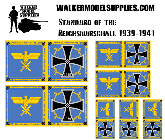 1:35 Scale WW2 German flags - Standard of the Reichsmarschall 1939-1941. Set 17