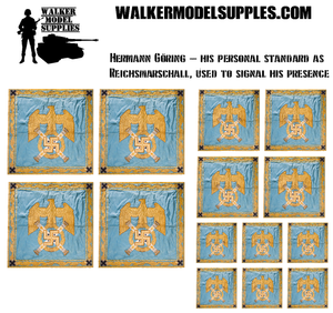 1:35 Scale Hermann Göring - WW2 German flags on cotton canvas or cotton peel. Set 16