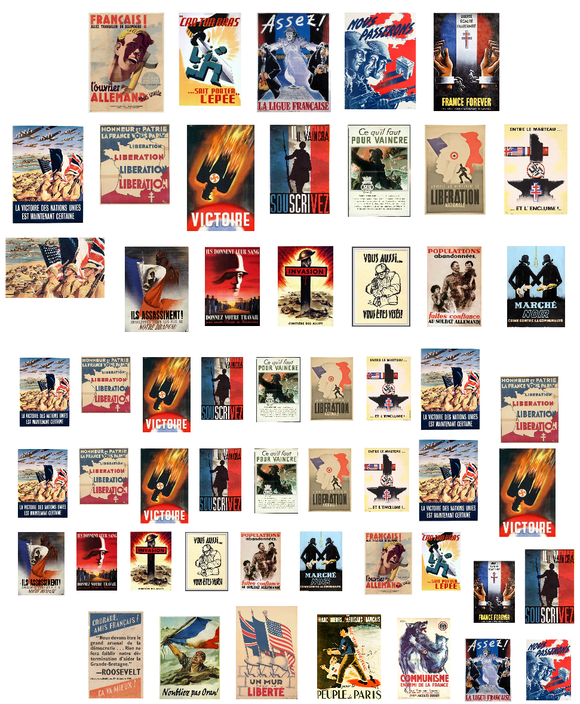 1:35 Pre-cut WW2 French Propaganda posters / stickers