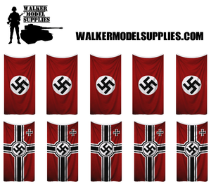 1:48 Scale WW2 German flags on cotton peel. Set 5