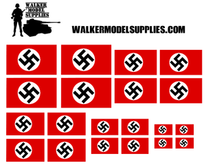 1:48 Scale WW2 German flags on cotton peel. Set 1