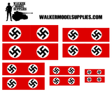 1:48 Scale WW2 German flags on cotton peel. Set 1