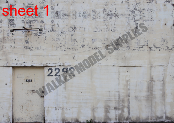 1:18 Scale (3xA4) Garage wall - Peel and Apply decal sticker. Set 16