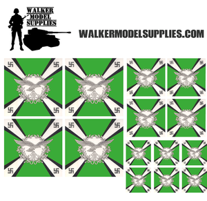 1:35 Scale WW2 German Flag of the 3. Batallion of Fallschirmjäger-Regiment on cotton peel. Set 11