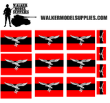 1:35 Scale WW2 German Luftwaffe FLAK Regiment Vehicle Command Flags on cotton peel. Set 7