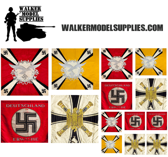 1:35 Scale WW2 German flags on cotton peel. Set 6