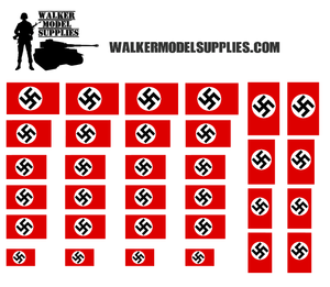 1:72 Scale WW2 German flags on cotton peel. Set 1