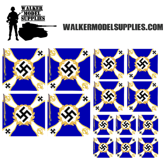 1:35 Scale WW2 Flags for Naval Land units 1936-1945 on cotton peel. Set 13