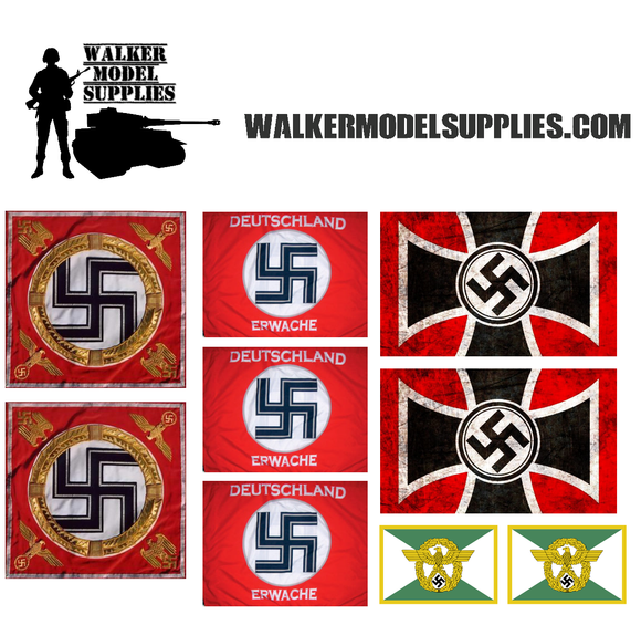 1:35 Scale WW2 German flags on cotton peel. Set 9