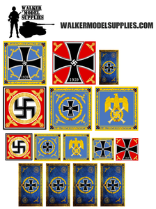1:35 Scale Pre-cut WW2 German Flag matt stickers . Set 4