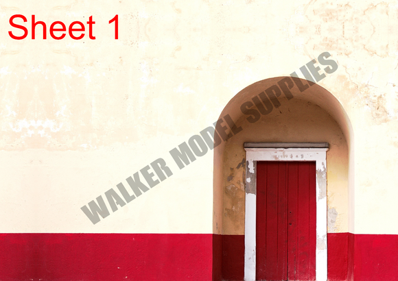 1:18 Scale (3xA4) Garage wall - Peel and Apply decal sticker. Set 26