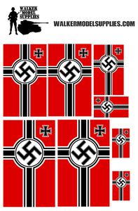 1:16 scale WW2 German flags on Cotton Peel. Set 2