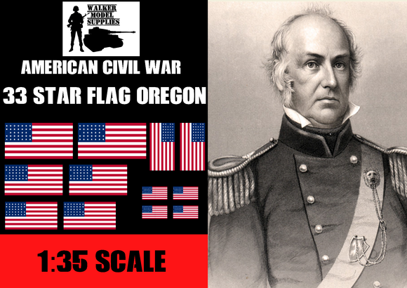 1:35 Scale American Civil War 33 Star Flag