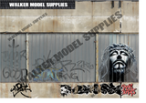 1:18 Scale (3xA4) Garage wall - Peel and Apply decal sticker. Set 61