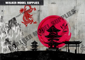 1:18 Scale (3xA4) Garage wall - Peel and Apply decal sticker. Set 65