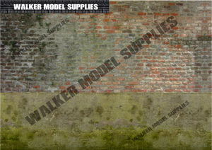 1:18 Scale (3xA4) Garage wall - Peel and Apply decal sticker. Set 70