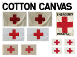 1:35 Scale WW2 Red Cross flags on cotton canvas or cotton peel. Set 1