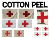 1:35 Scale WW2 Red Cross flags on cotton canvas or cotton peel. Set 1