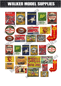 1:18 Pre-cut Vintage style Garage sign stickers model car. 2