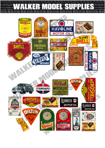 1:18 Pre-cut Vintage style Garage sign stickers model car. 3