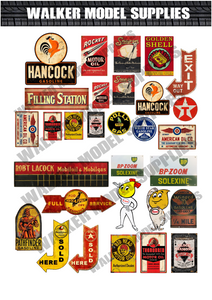 1:18 Pre-cut Vintage style Garage sign stickers model car. 5